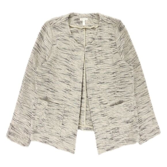 EILEEN FISHER Handloomed‎ Artisanal Organic Cotton Roundneck Jacket Quiet Luxury - Picture 1 of 7